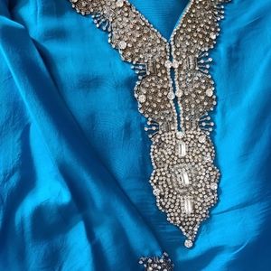Blue Silver Shalwar kameez